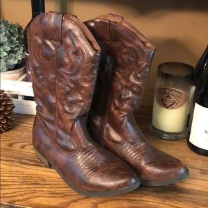 Brown cowboy boots